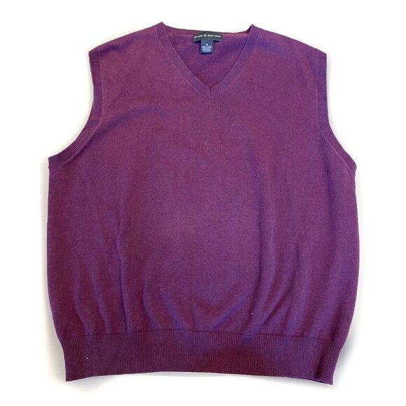 Croft & Barrow Sweater Vest Men XL Burgundy Classic Pullover 100% Cotton Grandpa - Picture 1 of 7